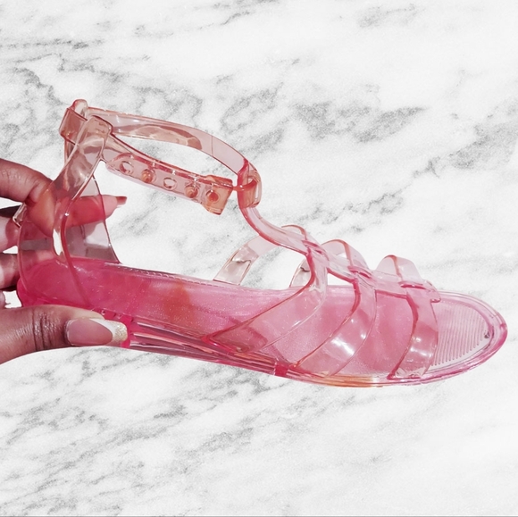 Pink jelly gladiator sandals - Picture 1 of 12